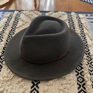 Yellow 108 - grey fedora hat - medium
